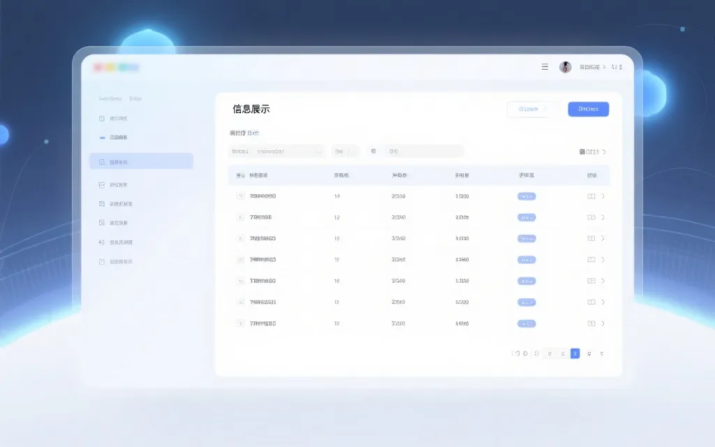 信息展示界面效果，清晰的数据列表与筛选栏